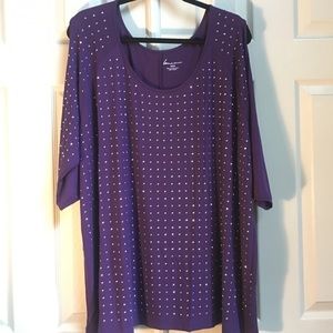 Lane Bryant purple cold shoulder top size 22/24